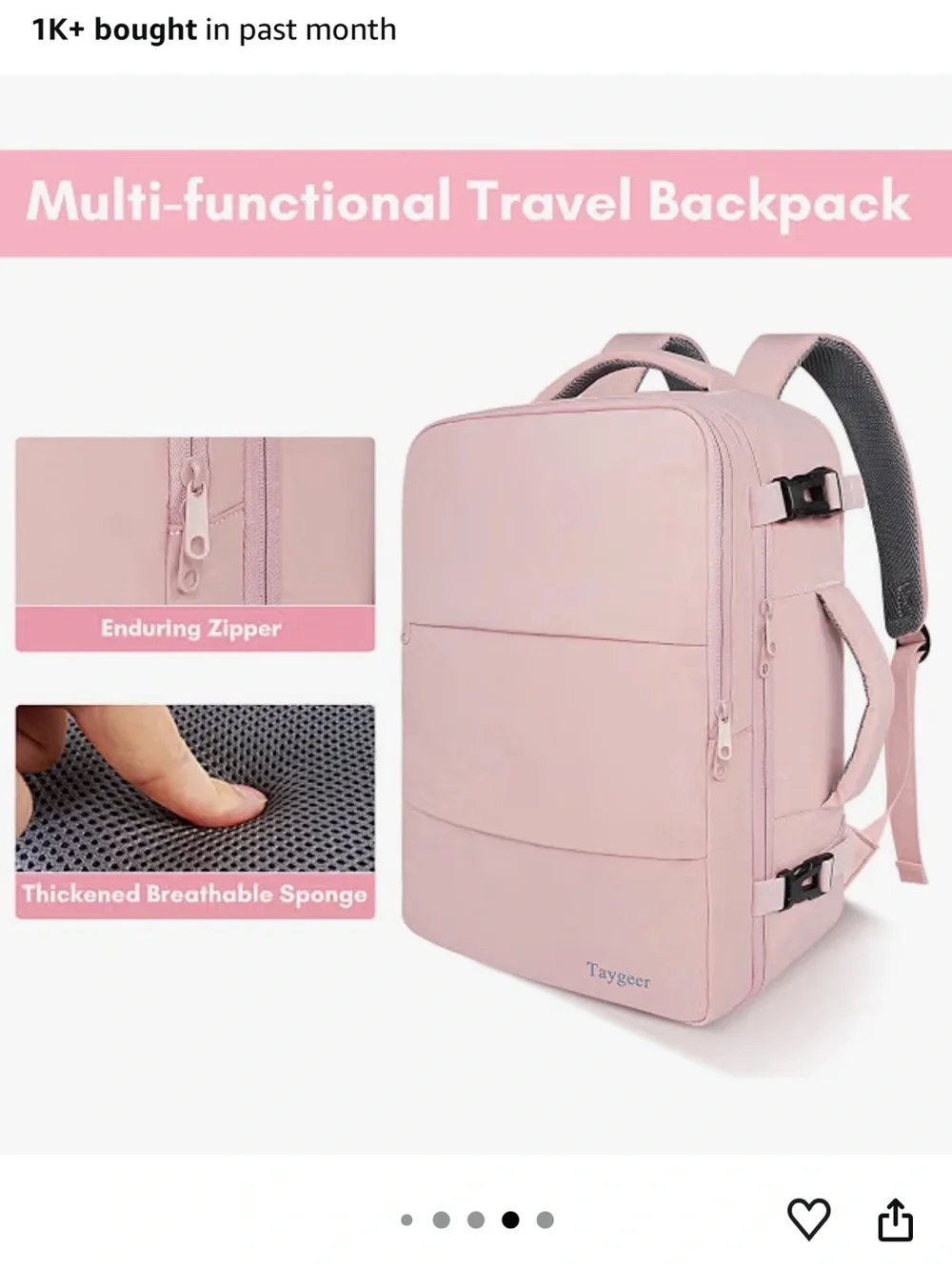 Taygeer Travel Backpack for Women, TSA Carry On Backpack XL